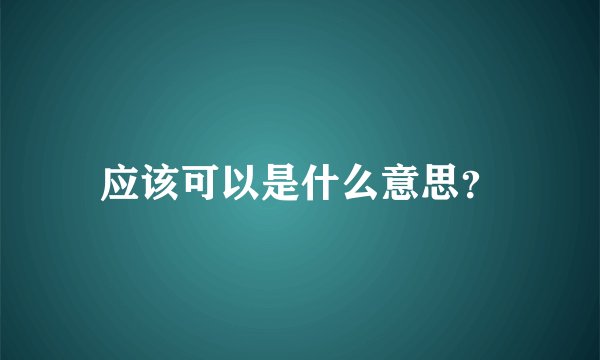 应该可以是什么意思？