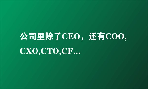 公司里除了CEO，还有COO,CXO,CTO,CFO,分别代表什么？？