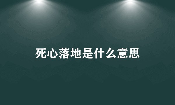 死心落地是什么意思
