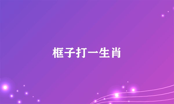 框子打一生肖