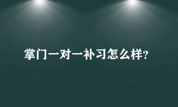 掌门一对一补习怎么样？