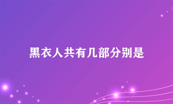 黑衣人共有几部分别是