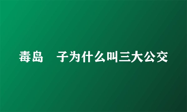 毒岛冴子为什么叫三大公交