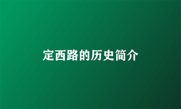 定西路的历史简介