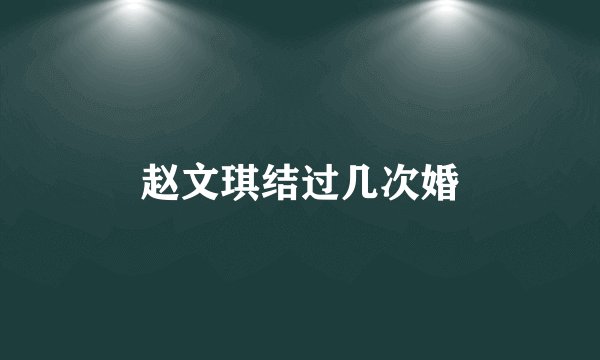 赵文琪结过几次婚