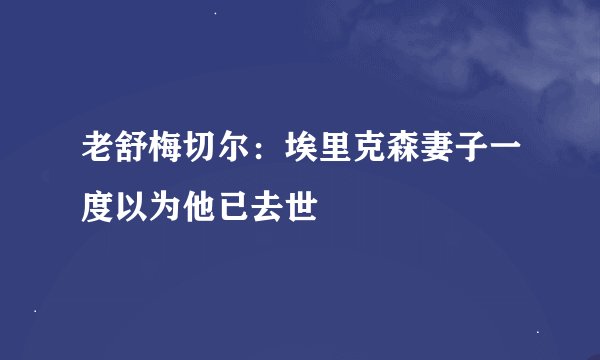 老舒梅切尔：埃里克森妻子一度以为他已去世