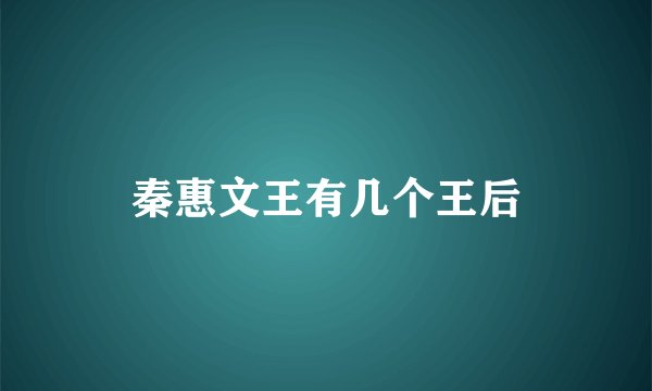 秦惠文王有几个王后