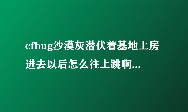 cfbug沙漠灰潜伏着基地上房进去以后怎么往上跳啊 还有就是怎么到达屋顶 我每次一跳到屋顶就代码错误 跪求