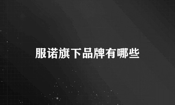 服诺旗下品牌有哪些