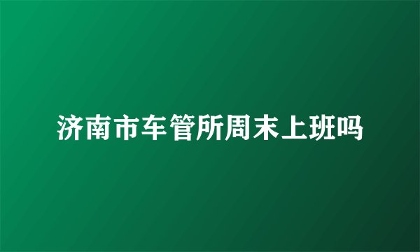 济南市车管所周末上班吗