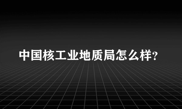中国核工业地质局怎么样？