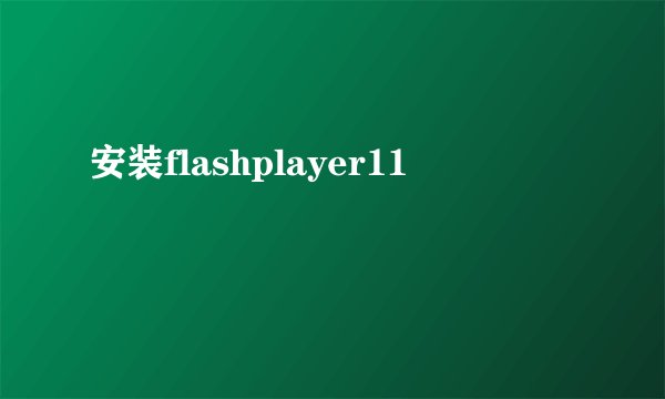 安装flashplayer11