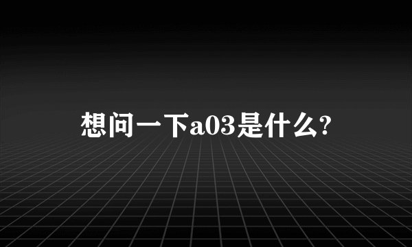想问一下a03是什么?