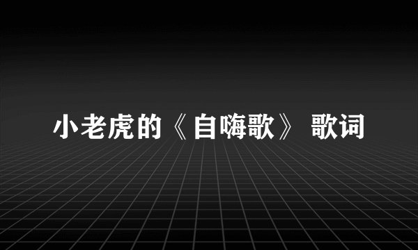小老虎的《自嗨歌》 歌词
