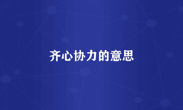 齐心协力的意思