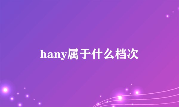 hany属于什么档次