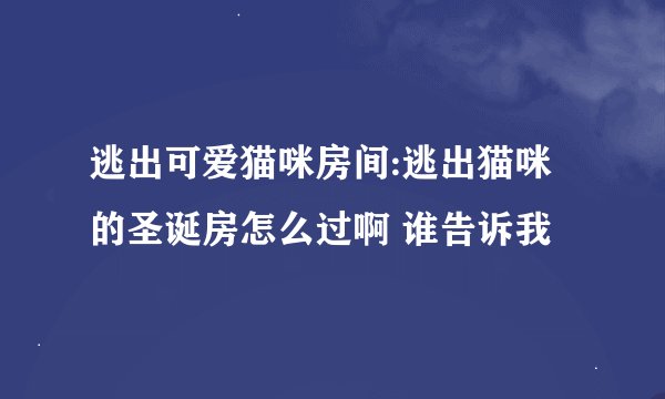 逃出可爱猫咪房间:逃出猫咪的圣诞房怎么过啊 谁告诉我