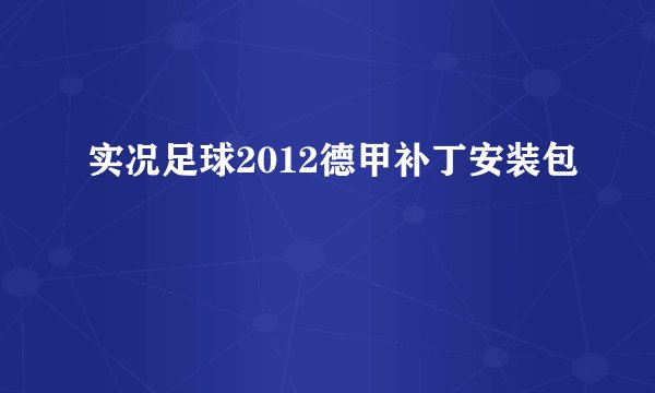 实况足球2012德甲补丁安装包