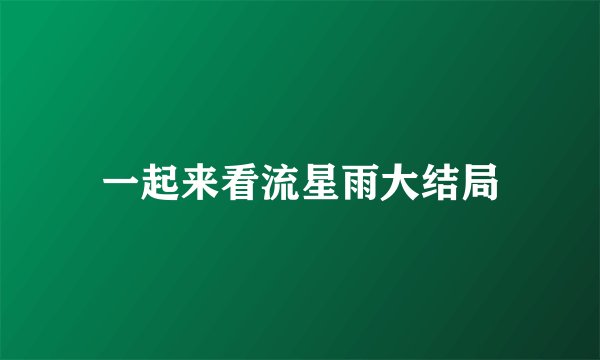一起来看流星雨大结局