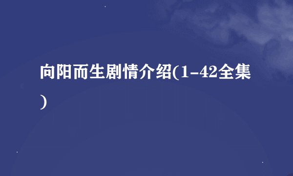 向阳而生剧情介绍(1-42全集)