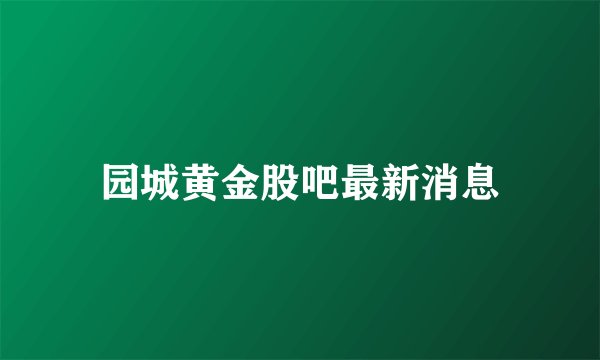 园城黄金股吧最新消息
