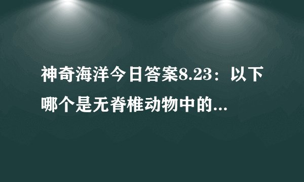 神奇海洋今日答案8.23：以下哪个是无脊椎动物中的脑力王者