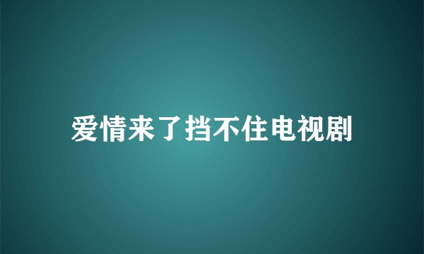 爱情来了挡不住电视剧