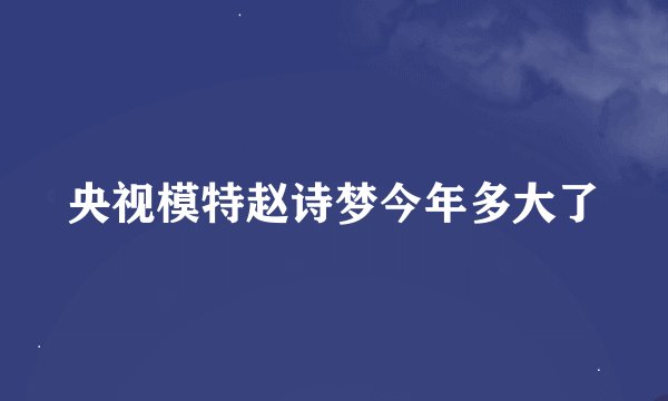 央视模特赵诗梦今年多大了