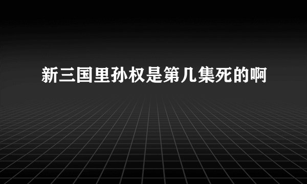 新三国里孙权是第几集死的啊