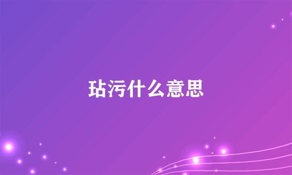 玷污什么意思
