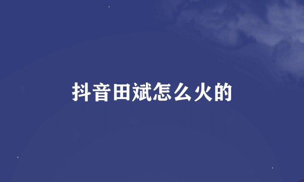 抖音田斌怎么火的