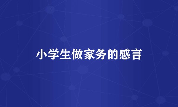 小学生做家务的感言