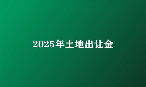 2025年土地出让金