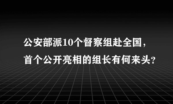 公安部派10个督察组赴全国,首个公开亮相的组长有何来头?