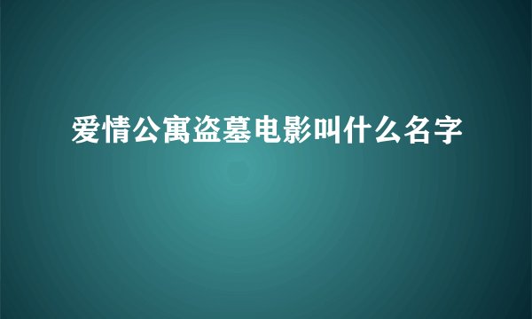爱情公寓盗墓电影叫什么名字
