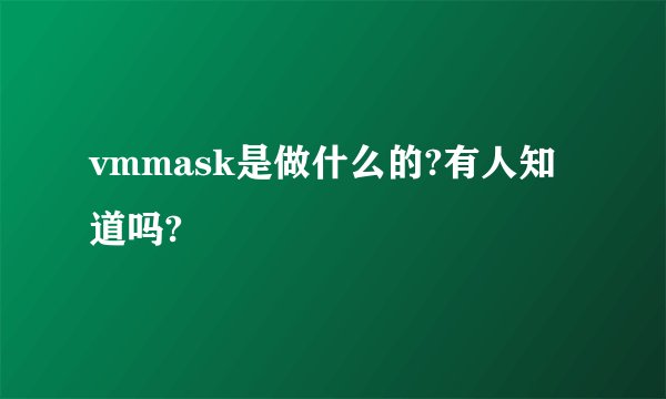 vmmask是做什么的?有人知道吗?