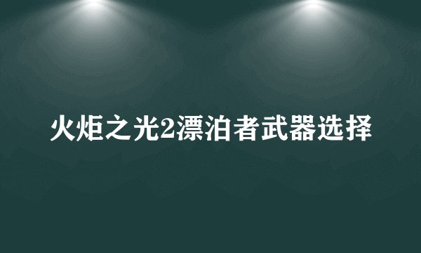 火炬之光2漂泊者武器选择
