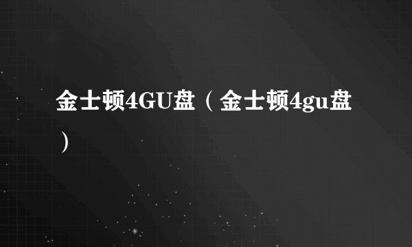 金士顿4GU盘（金士顿4gu盘）