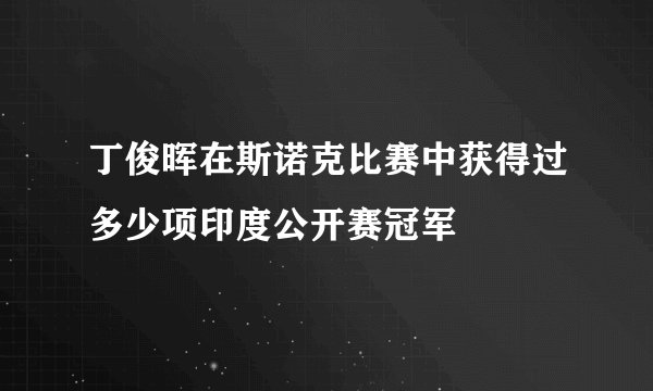 丁俊晖在斯诺克比赛中获得过多少项印度公开赛冠军