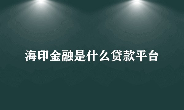 海印金融是什么贷款平台