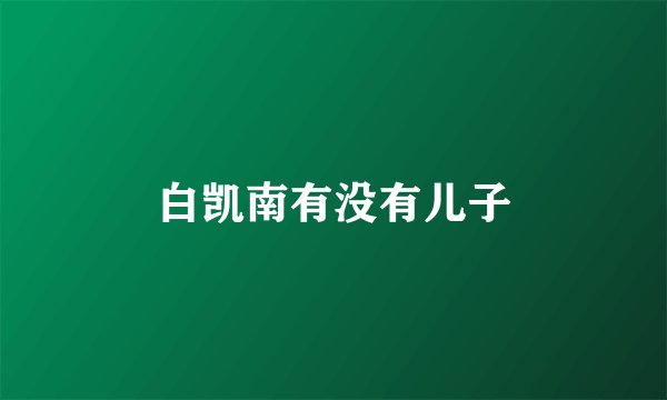 白凯南有没有儿子
