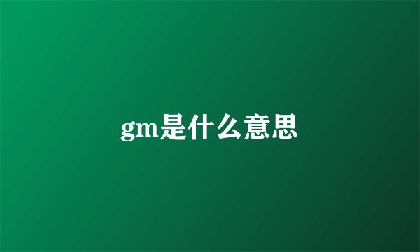 gm是什么意思