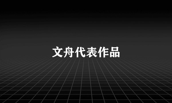 文舟代表作品