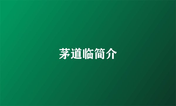茅道临简介