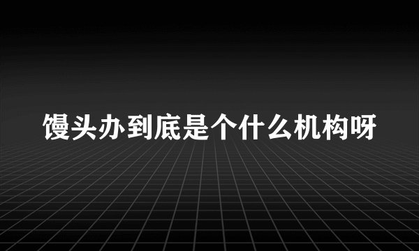 馒头办到底是个什么机构呀