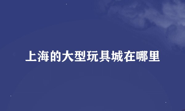 上海的大型玩具城在哪里