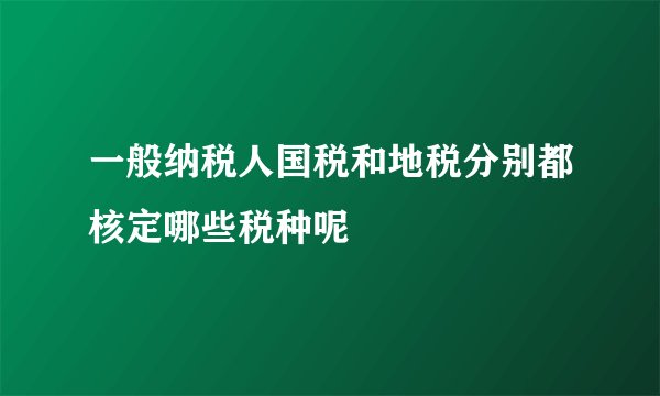 一般纳税人国税和地税分别都核定哪些税种呢