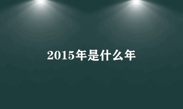 2015年是什么年