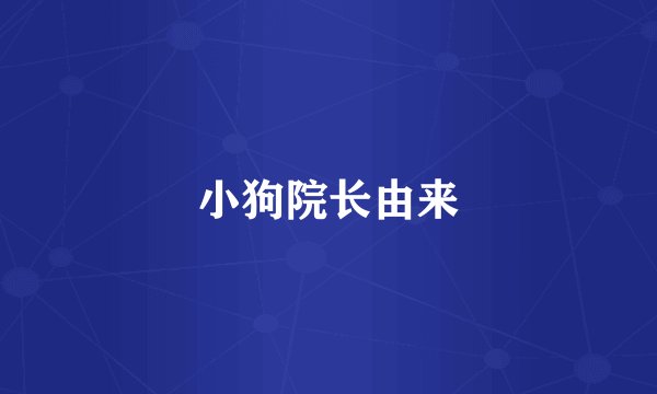 小狗院长由来