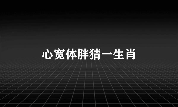 心宽体胖猜一生肖